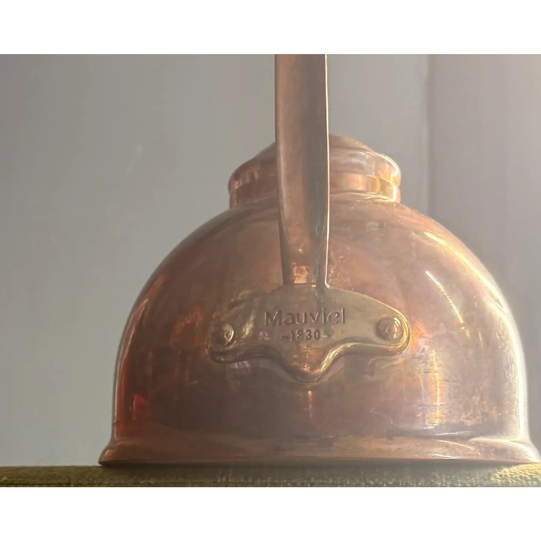 French Provincial Antique Mauviel Copper Kettle from the TABLE collection, 3.2-Qt For Sale