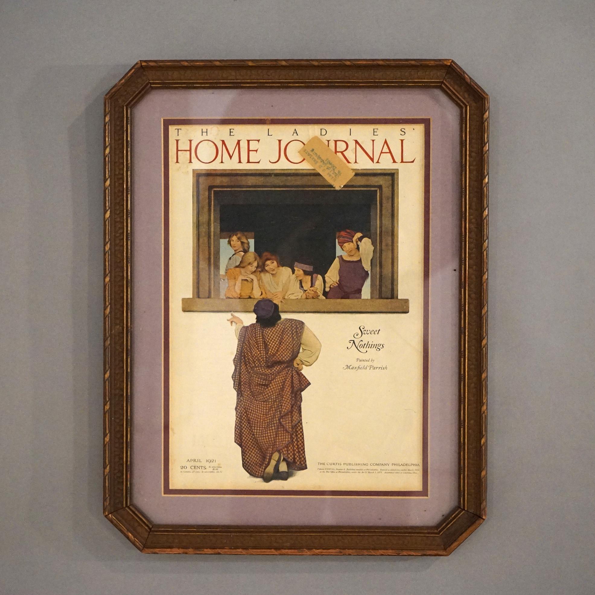 Three Antique Maxfield Parrish Advertising Prints (Ladies Journal, Jello & Fisk Tire) c1920

Measures- Jell-O 14.25''H x 18.25''W x 1''D; Fisk Tire 21.25''H x 17.75''W x 1.75''D; Ladies Home Journal 17.75''H x 13.75''W x 1''D