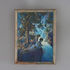 Antique Maxfield Parrish Edison Mazda Calendar Print “Waterfall" c1930