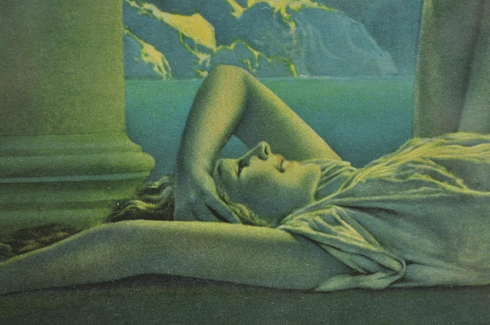 Sconosciuto Antico Maxfield Parrish Stampa litografica incorniciata 