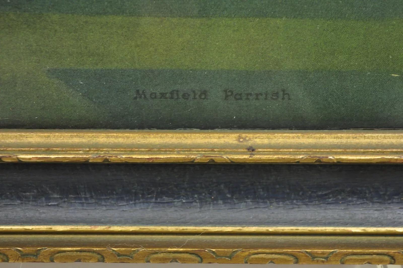 Antico Maxfield Parrish Stampa litografica incorniciata 