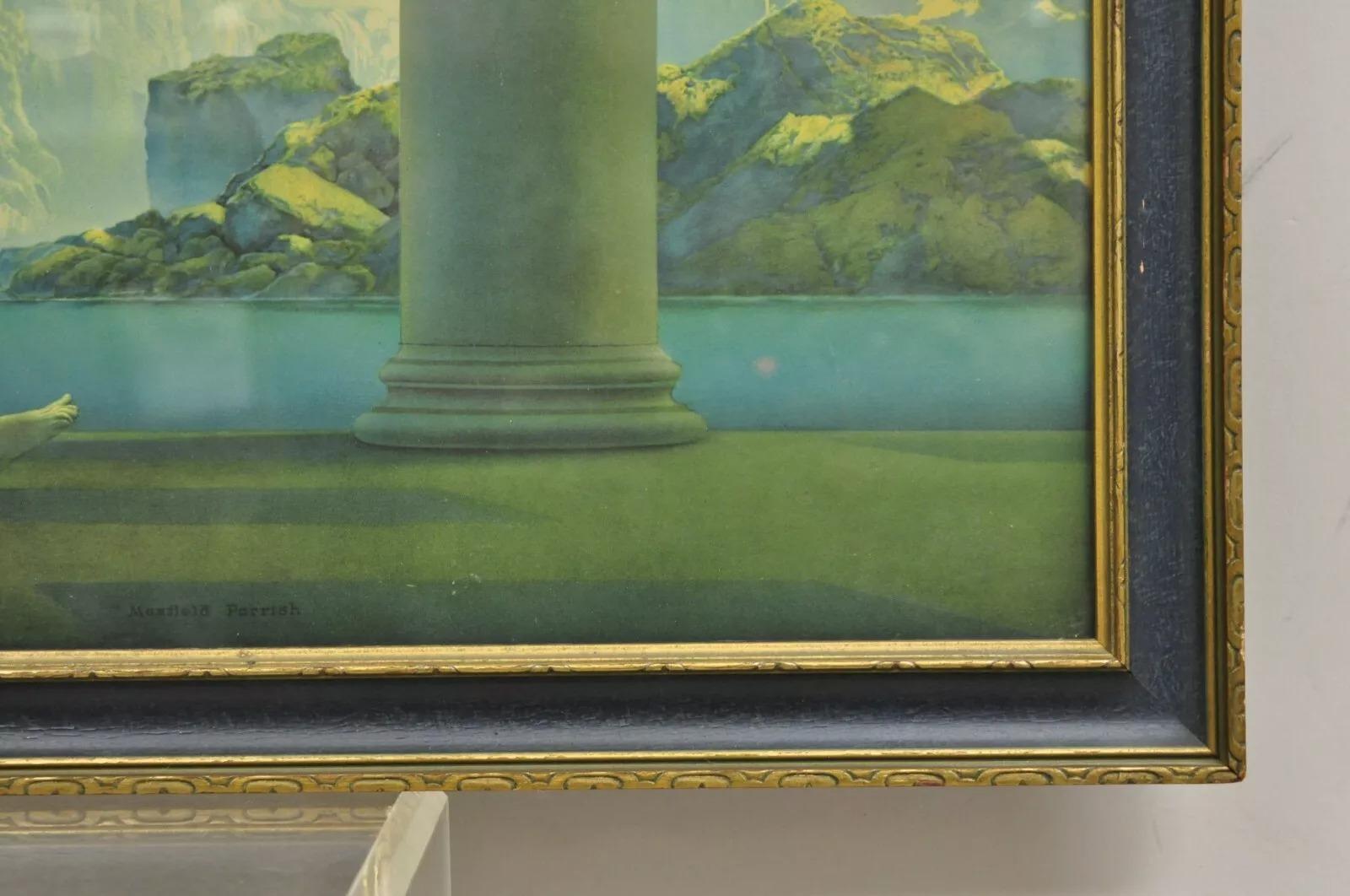 Legno Antico Maxfield Parrish Stampa litografica incorniciata 