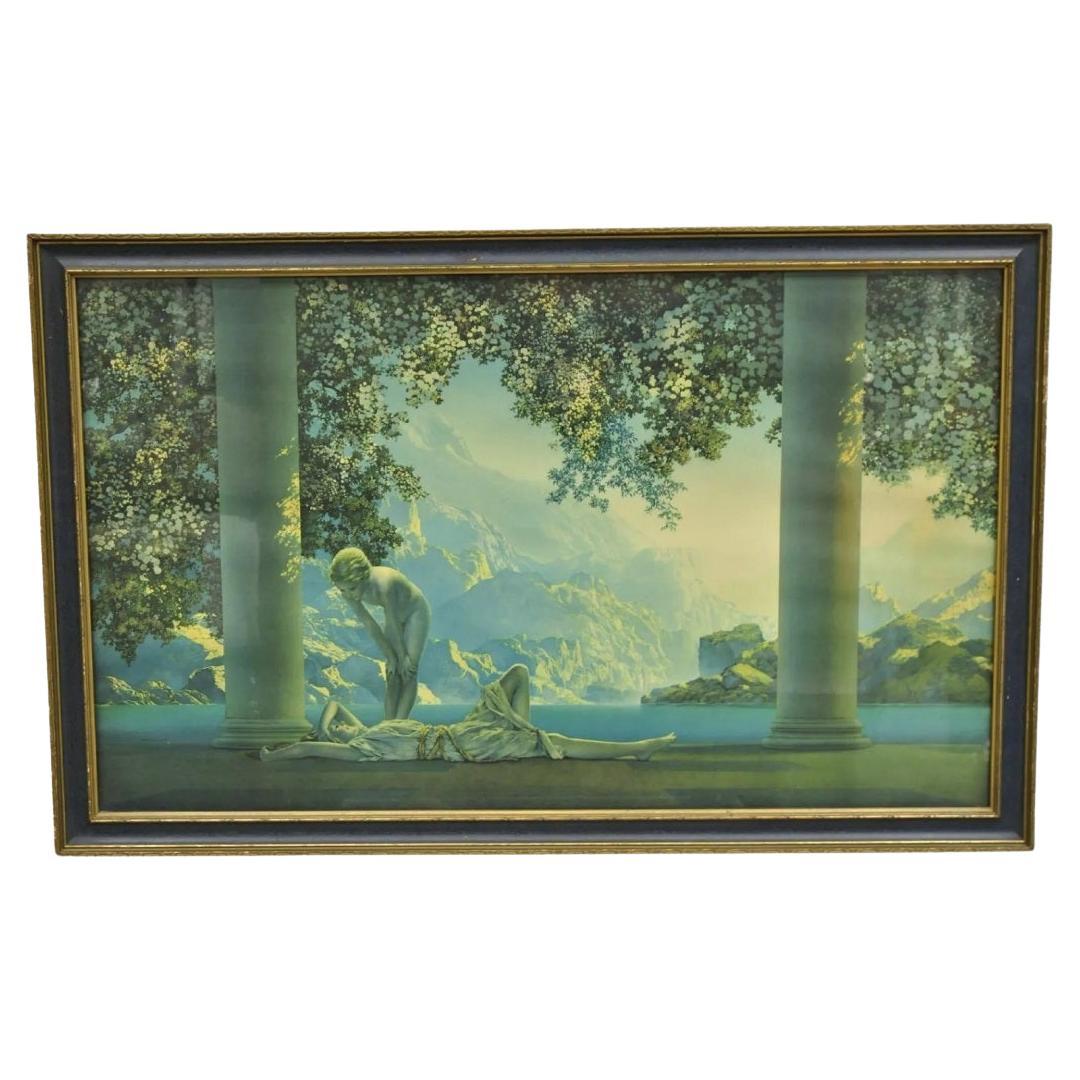 Antico Maxfield Parrish Stampa litografica incorniciata "Daybreak" House of Antiques 5484 in vendita