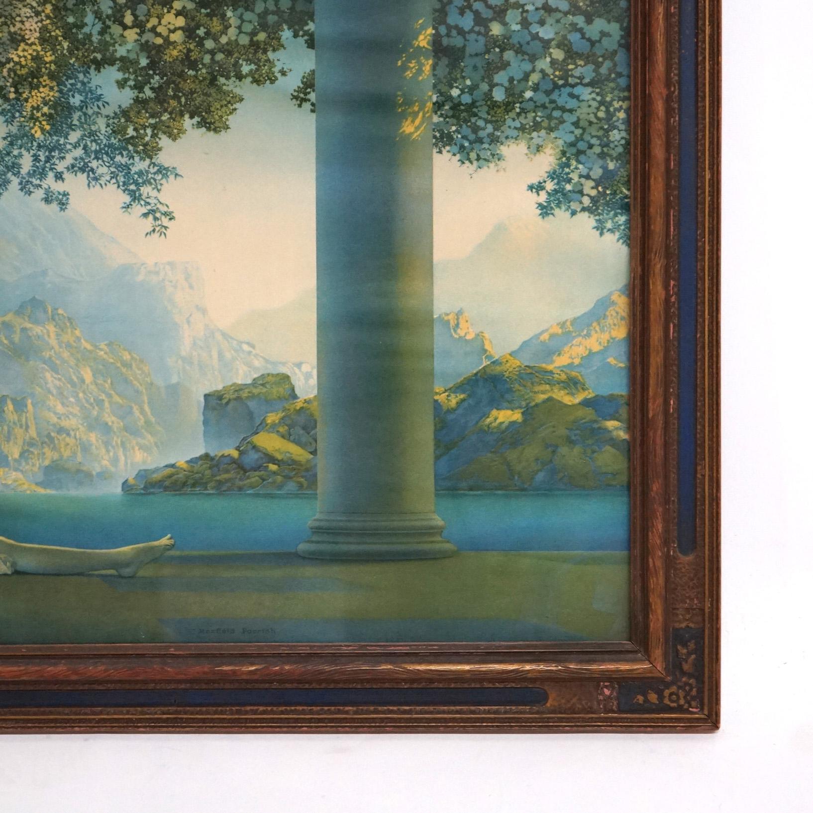 Paper Antique Maxfield Parrish Print “Daybreak”, Framed, C1920
