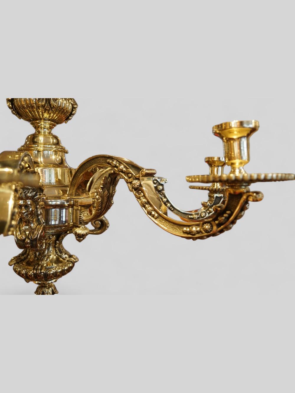 Antique Mazarin bronze chandelier For Sale 1