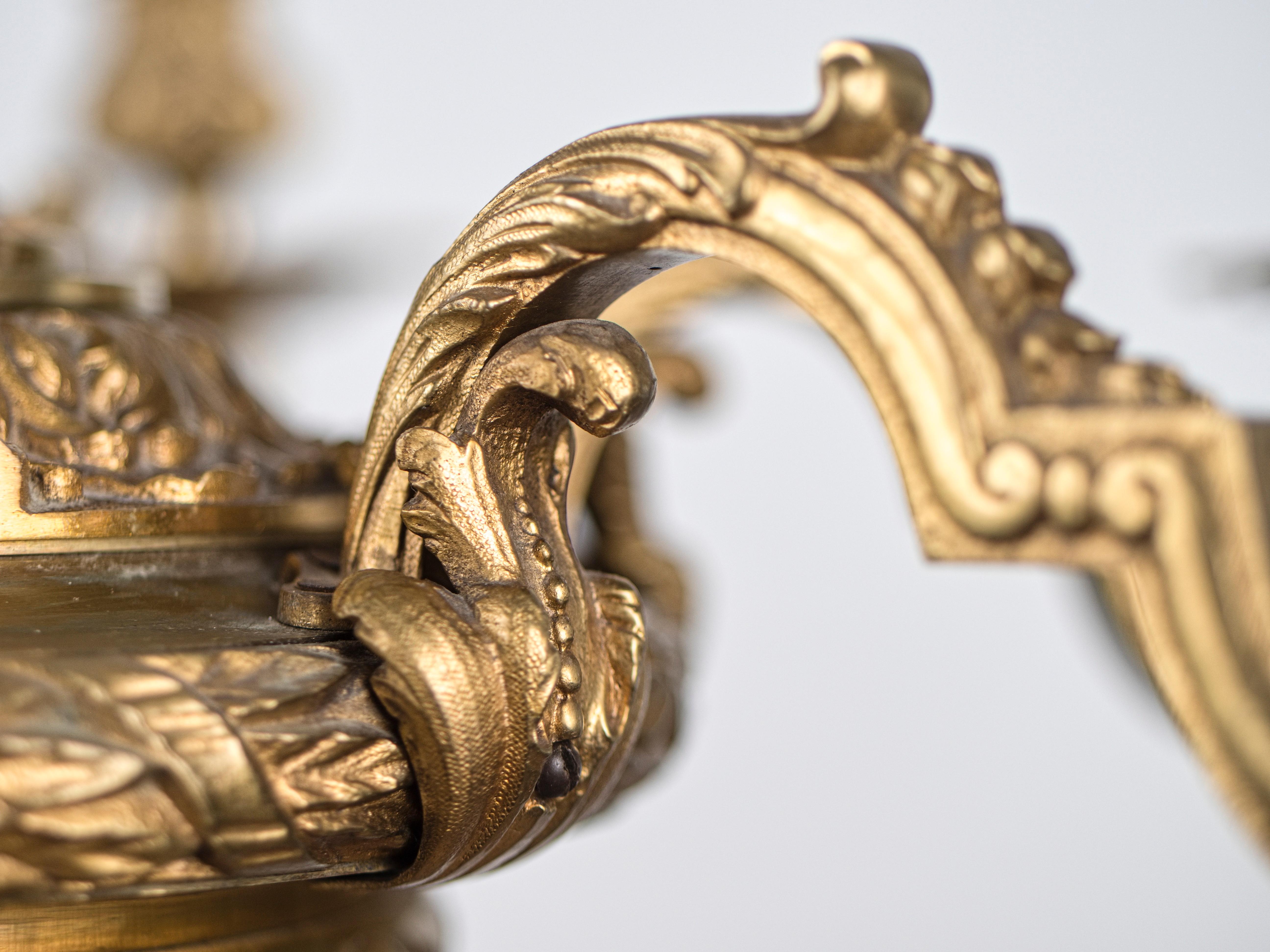 Antique Mazarin chandelier. Gilded bronze In Good Condition For Sale In STRAČOV, CZ