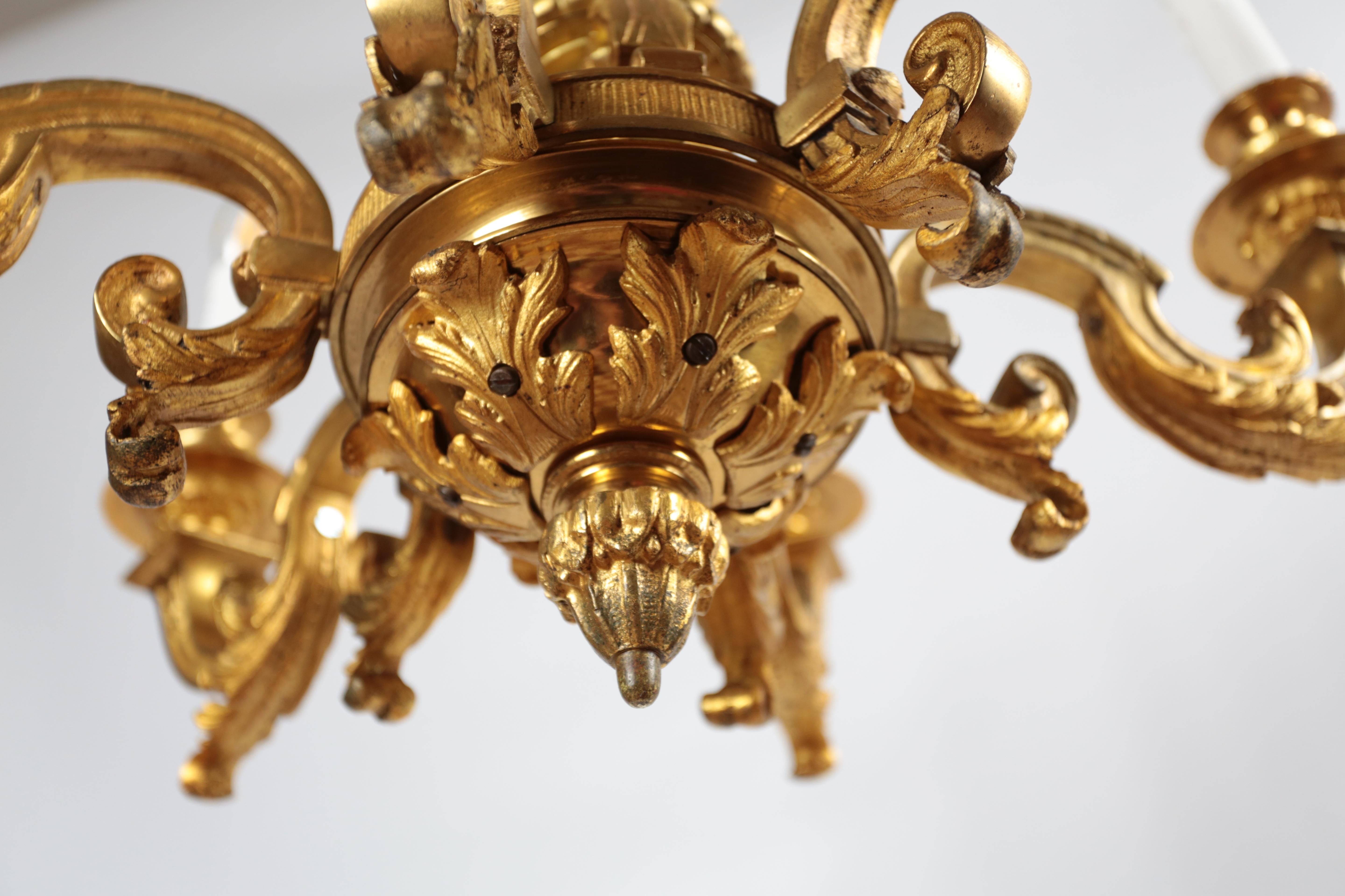 Bronze Antique Mazarin gilt bronze chandelier For Sale