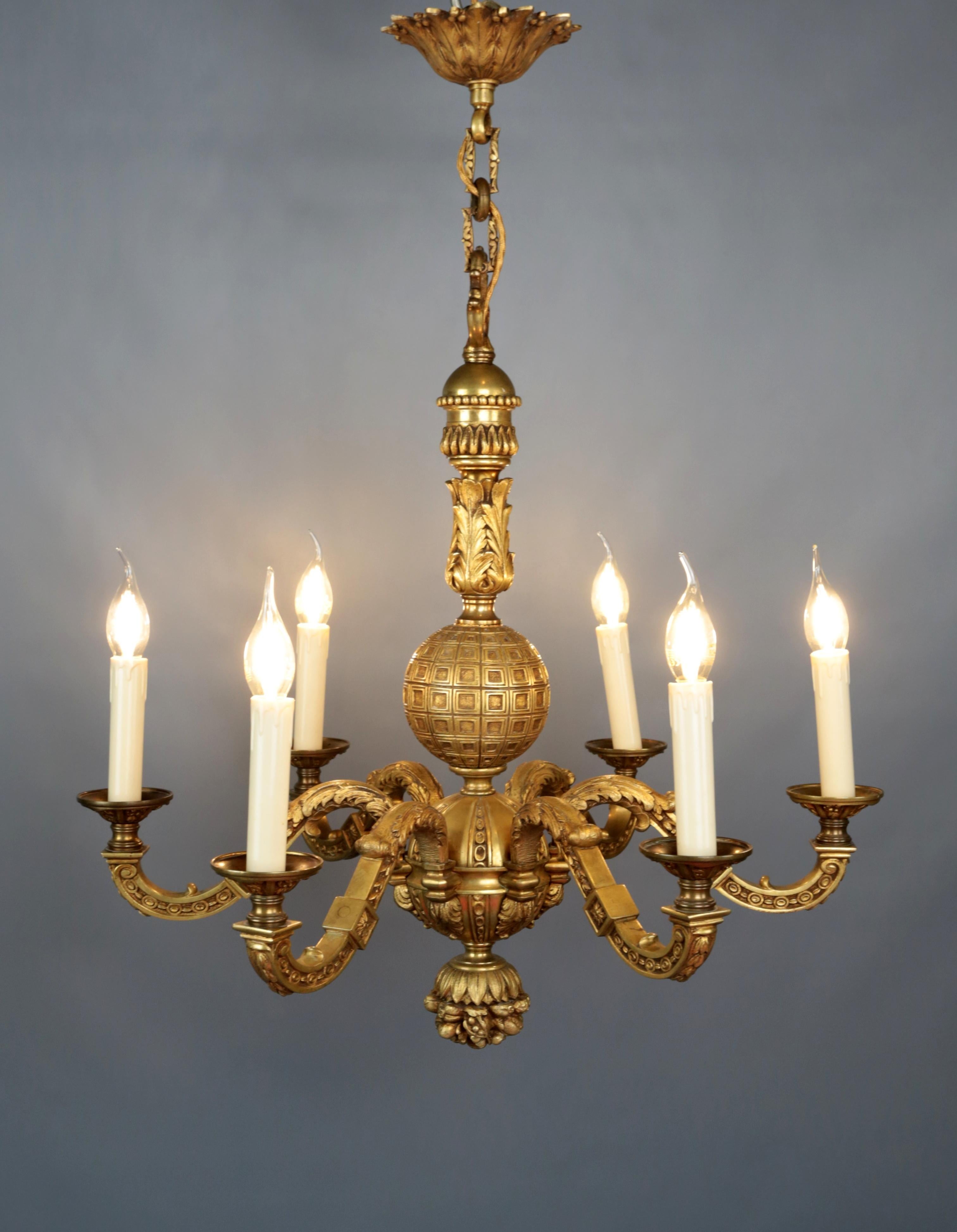 Louis XIV Antique Mazarin Pineapple Chandelier For Sale