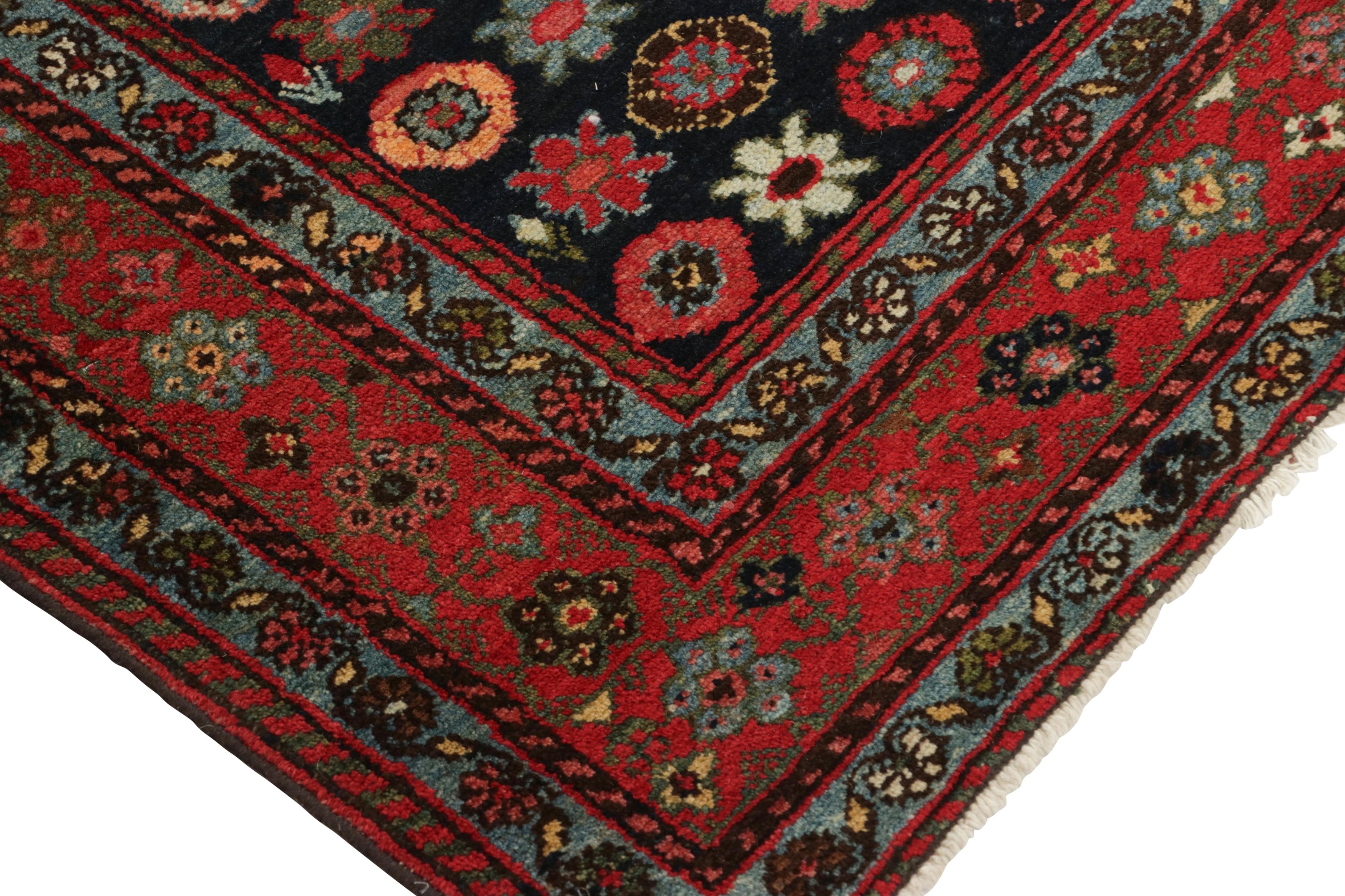 Wool Antique Mazlaghan Persian Rug, Beige & Red with Geometric Medallion  Rug & Kilim For Sale