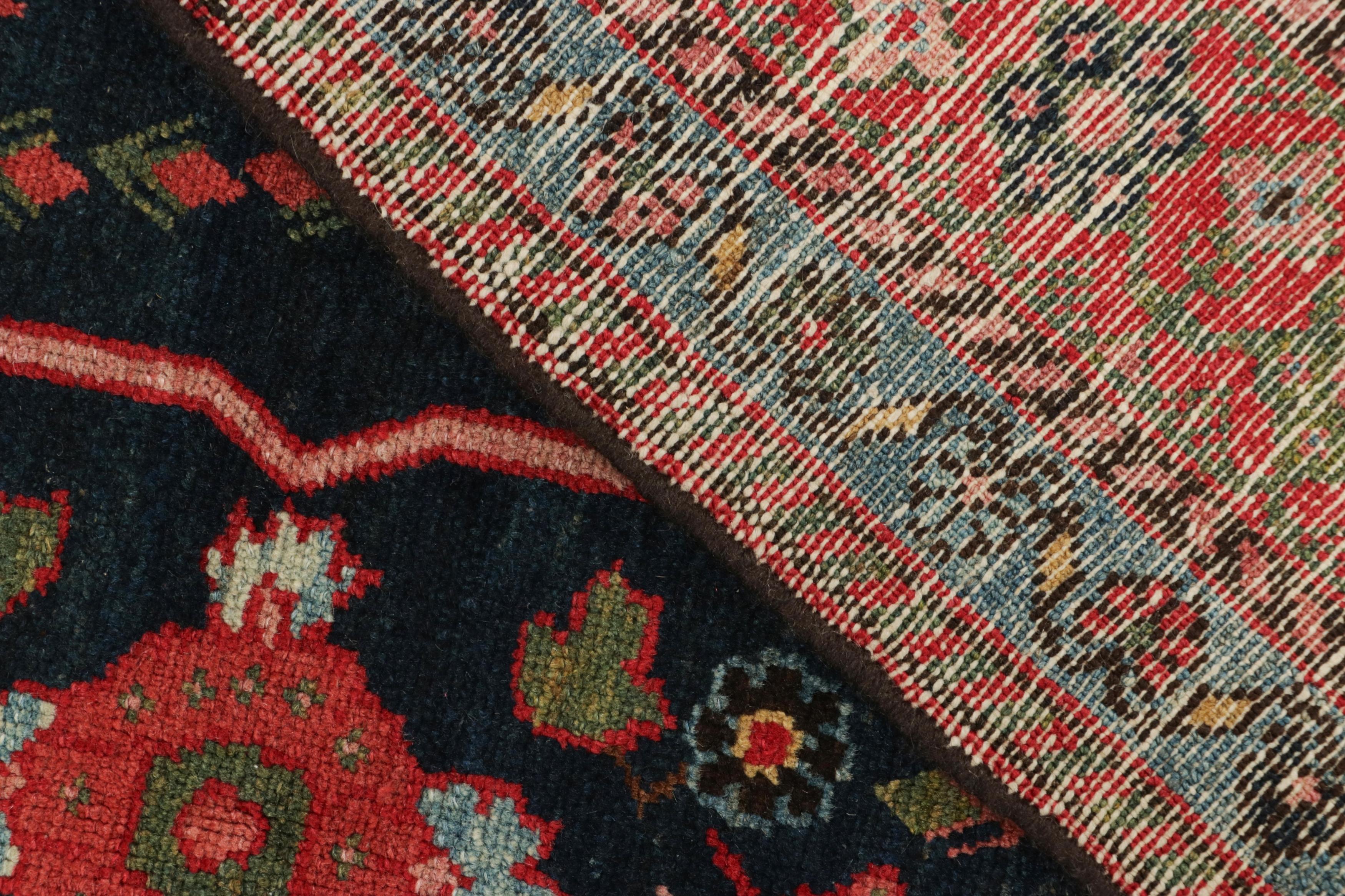 Antique Mazlaghan Persian Rug, Beige & Red with Geometric Medallion  Rug & Kilim For Sale 1