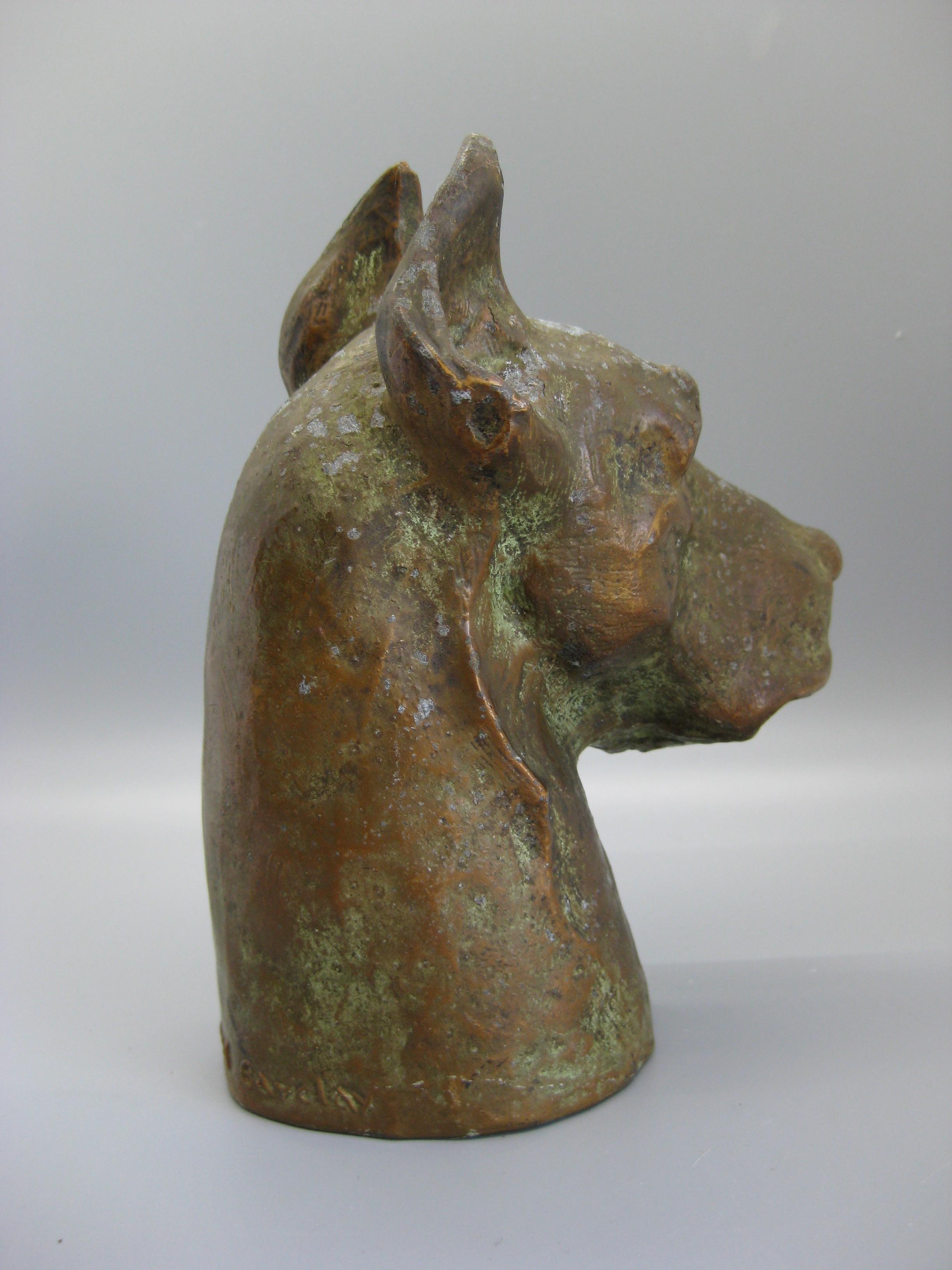 Antique McClelland Barclay Great Dane Dog Figural Bronze Figure Sculpture In Good Condition In San Diego, CA