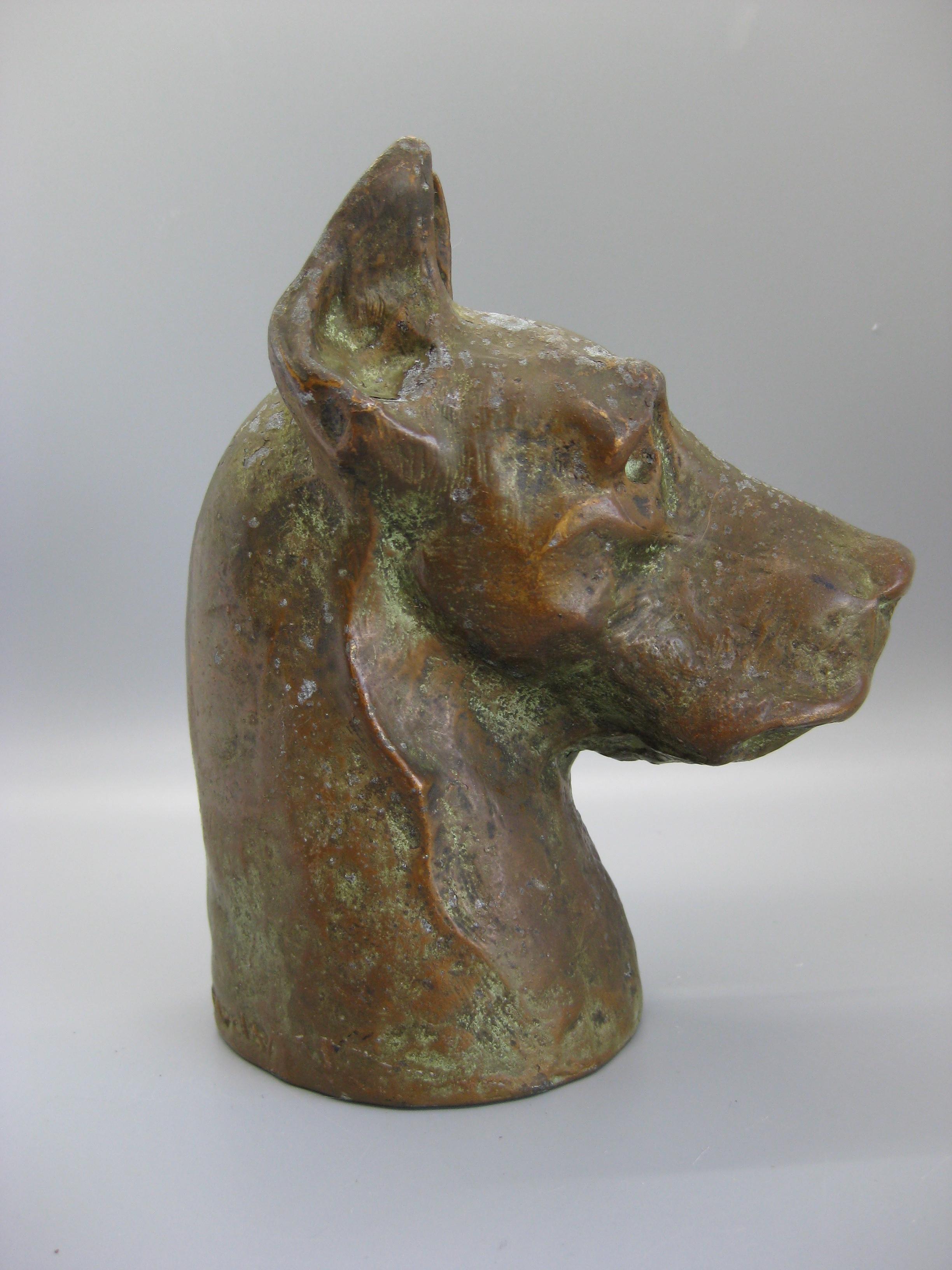 American Antique McClelland Barclay Great Dane Dog Figural Bronze Figure Sculpture