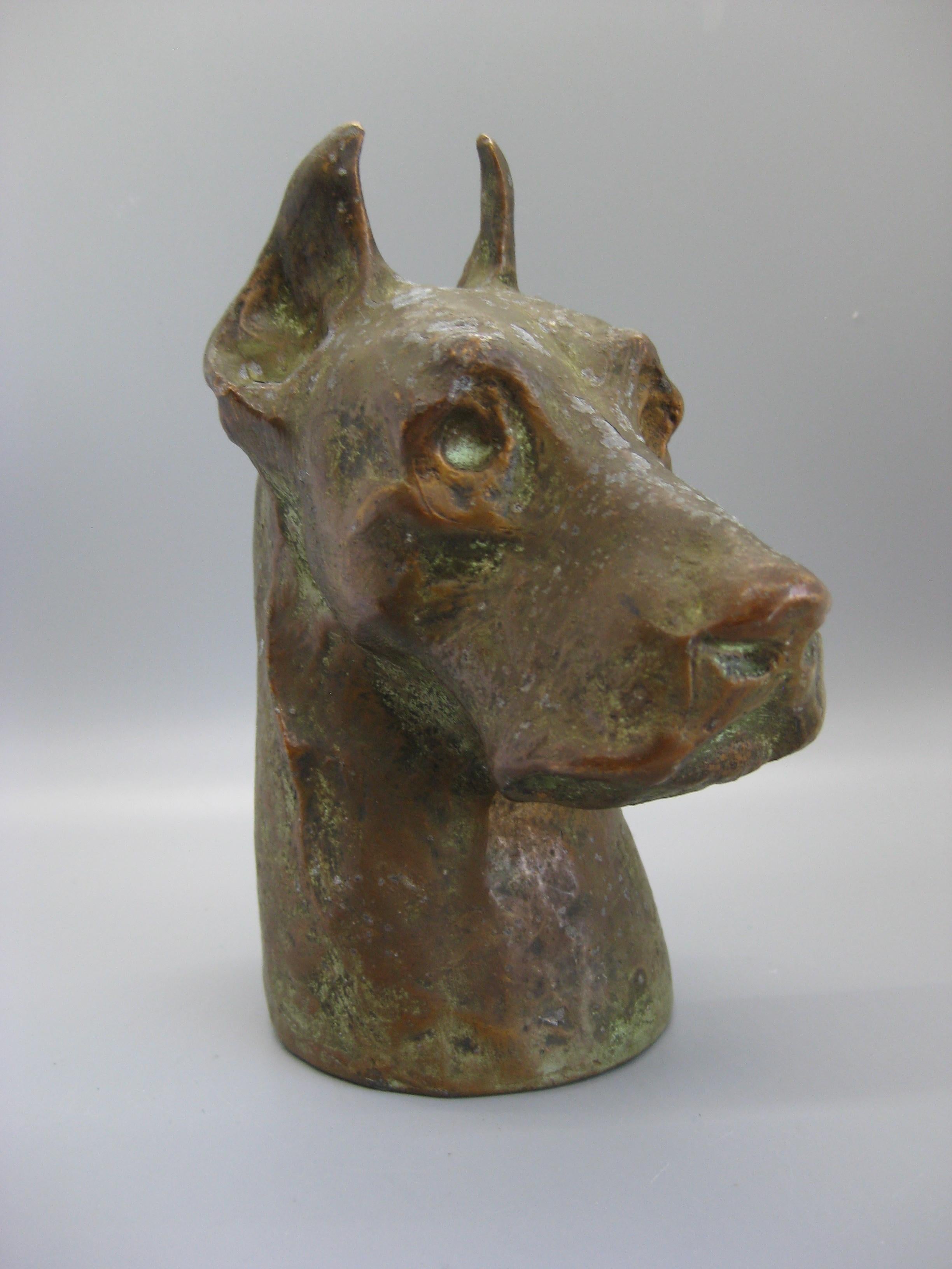 Metal Antique McClelland Barclay Great Dane Dog Figural Bronze Figure Sculpture