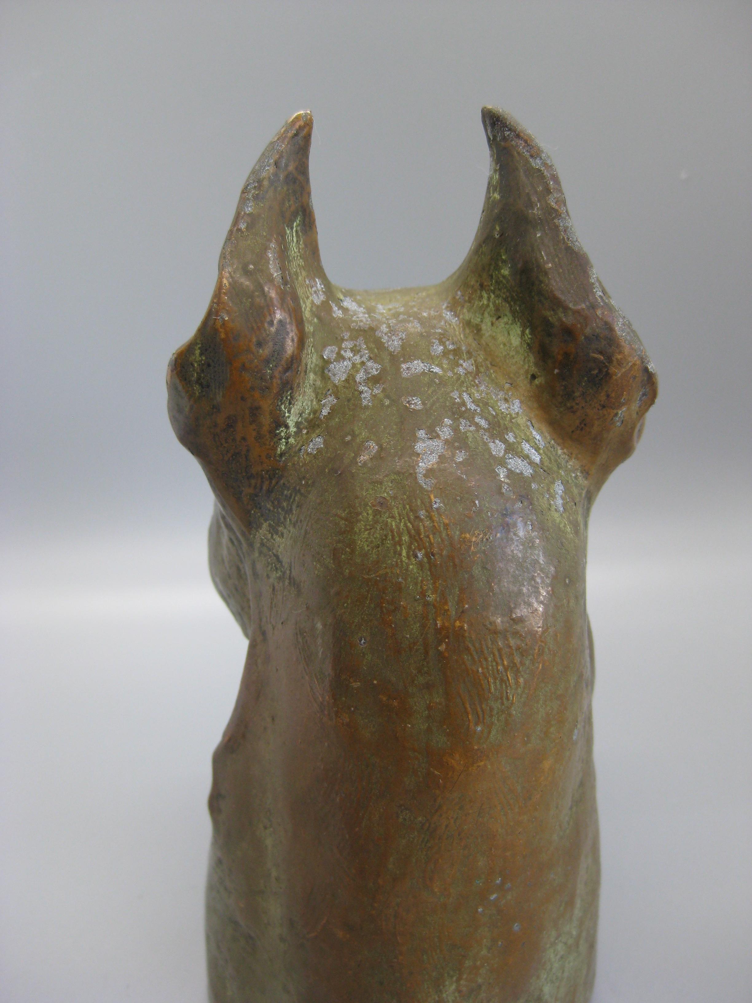 Metal Antique McClelland Barclay Great Dane Dog Figural Bronze Figure Sculpture