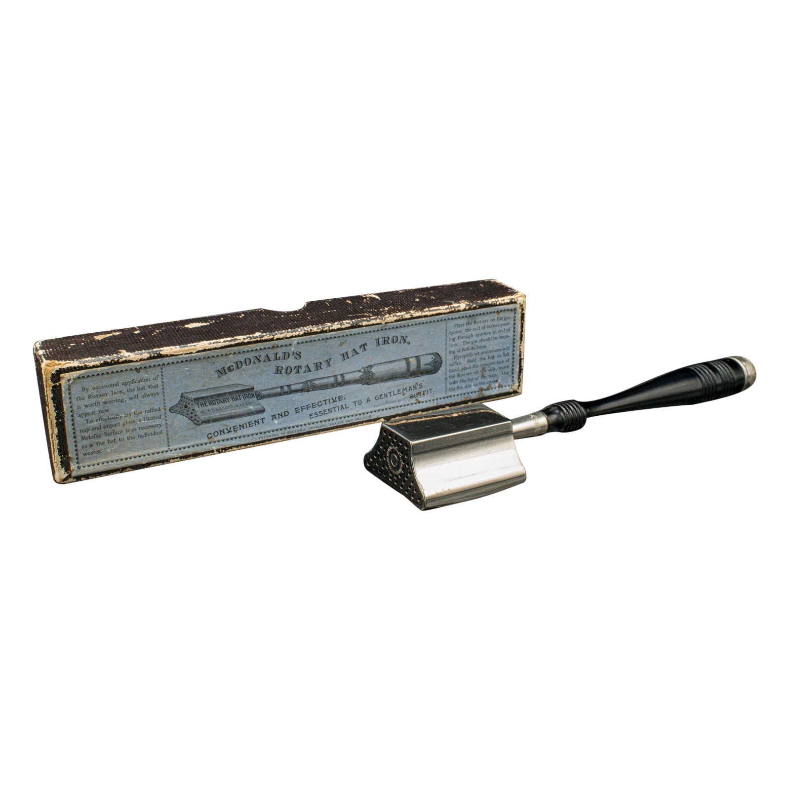 Antiker McDonald's Rotary Hut Eisen, amerikanisch, Nickel, Millinery-Werkzeug, viktorianisch im Angebot
