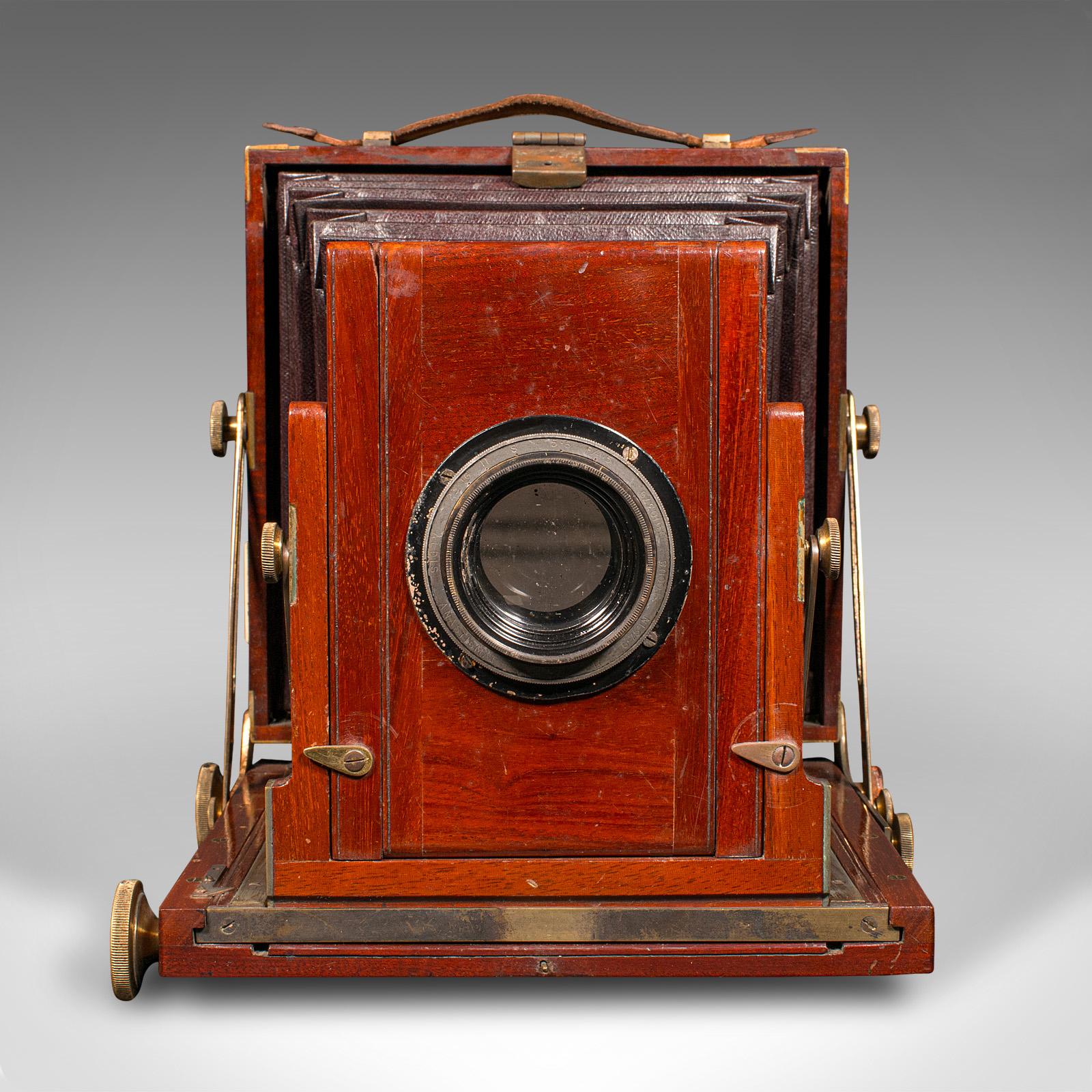 Victorien tardif Antique appareil photo de McKellen's Field, anglais, caisse de voyage, photographie, victorien