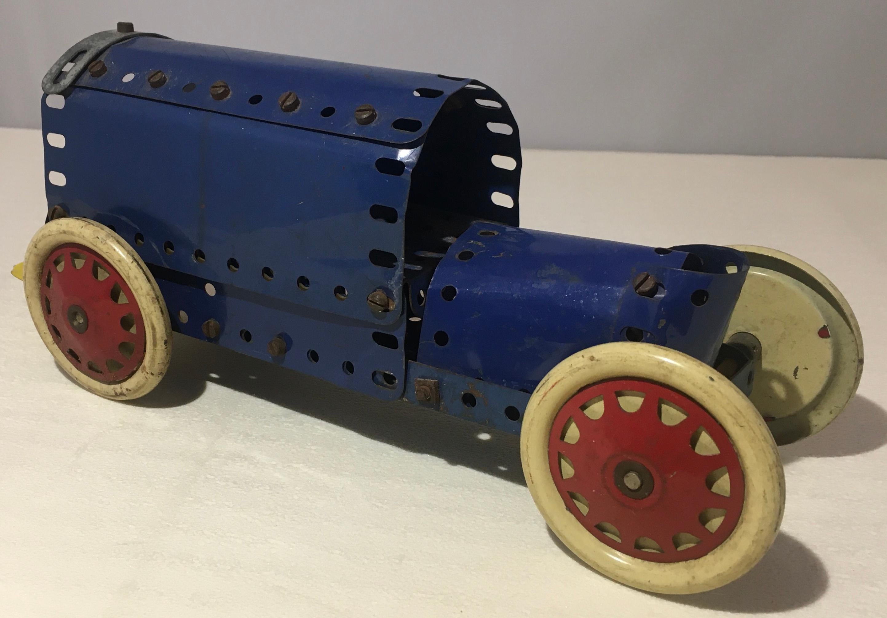 English Antique Meccano Brass Display Toy Car For Sale