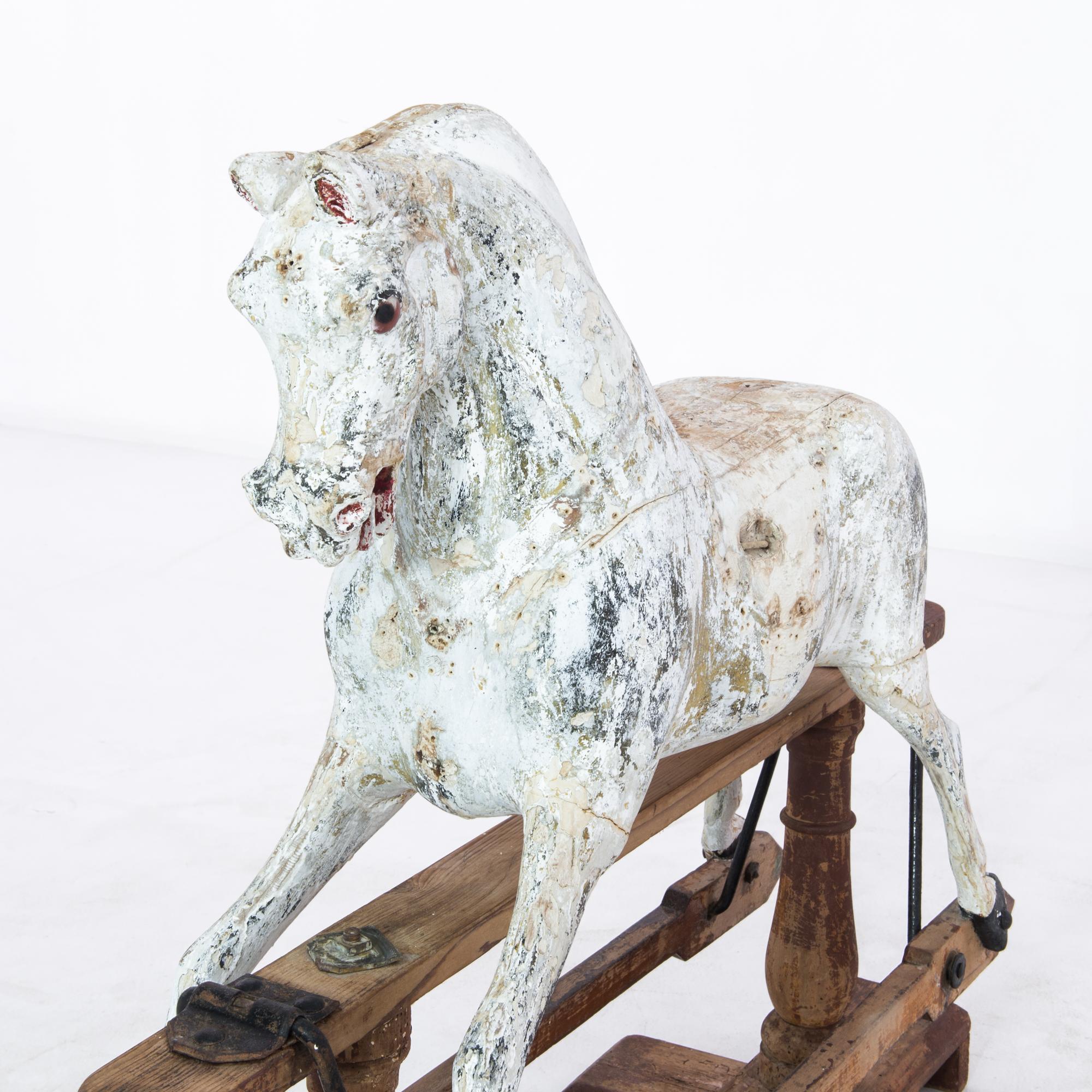 French Antique Mechanical Rocking Horse