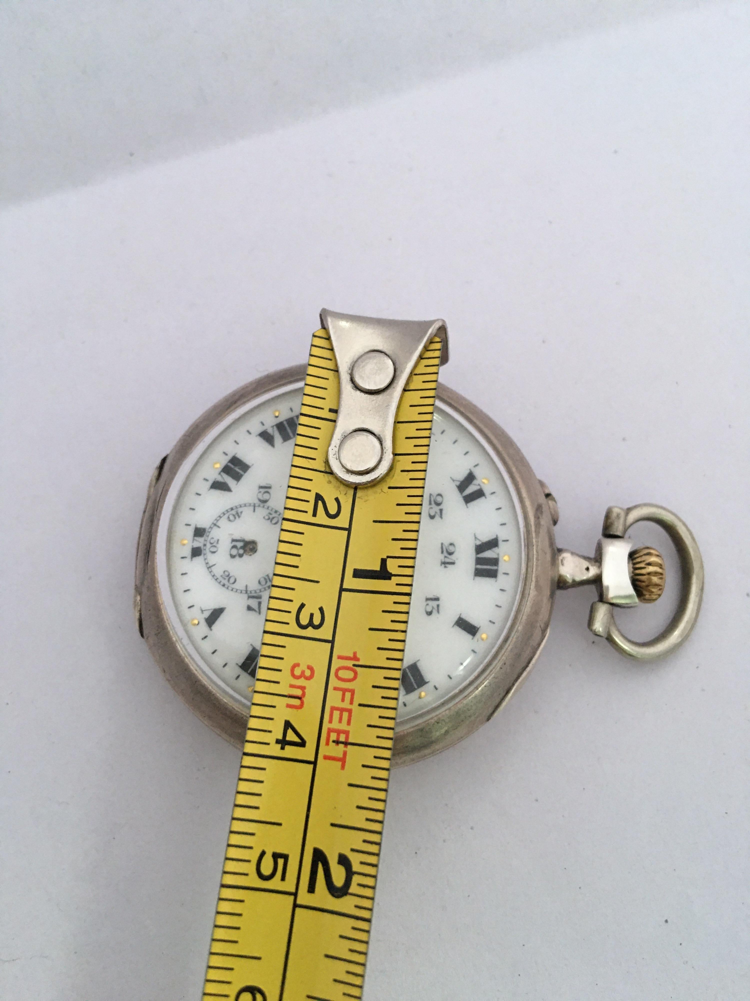 Antike mechanische Silber Taschenuhr Signiert 'HP' 2