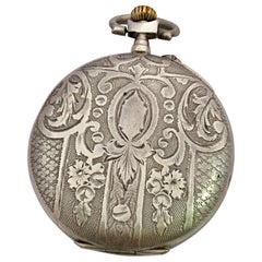 Antique Mechanical Silver Pocket Watch Signed ‘HP’
