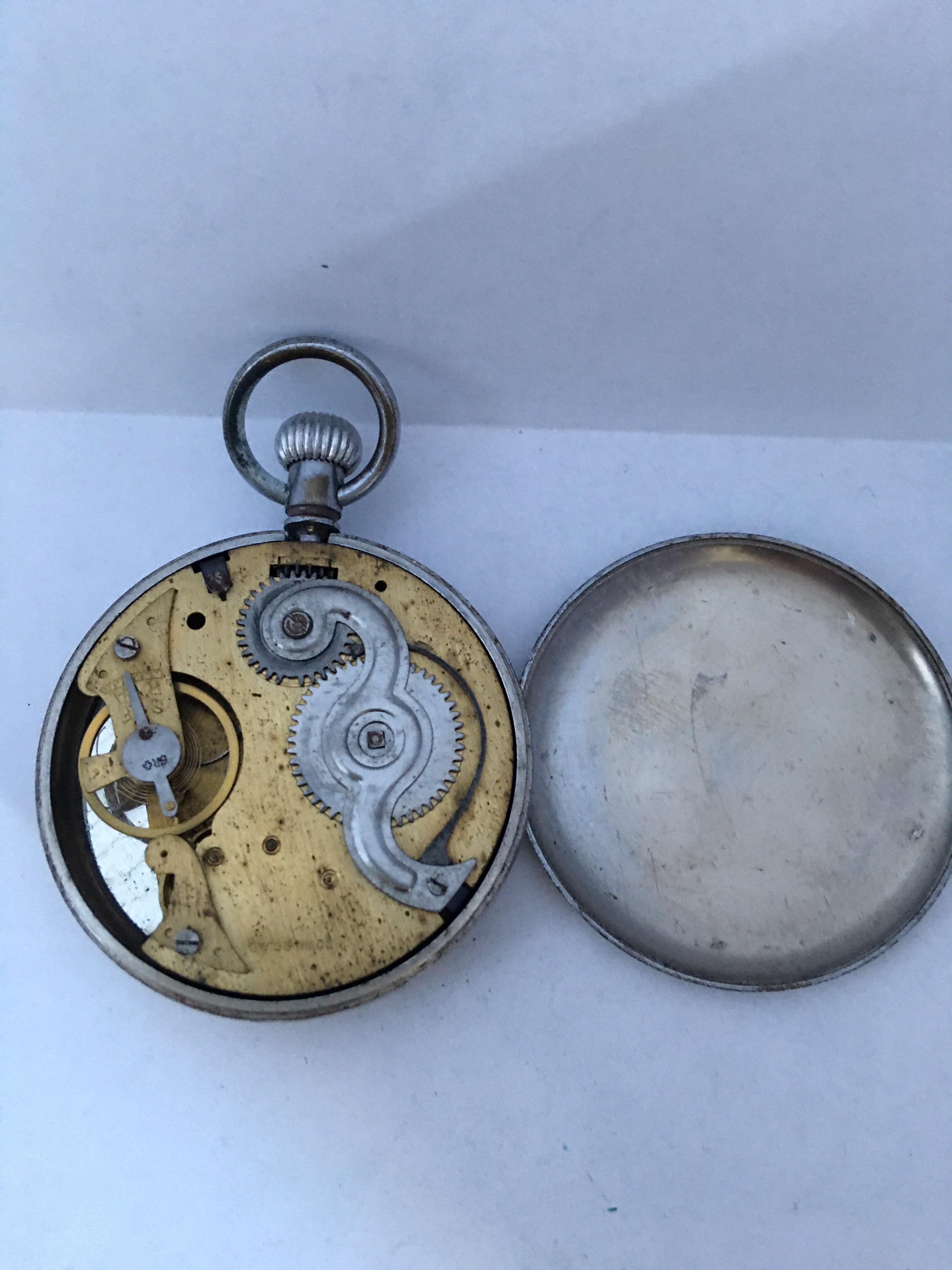 Antique Mechanical Sports Recorder Pocket Watch In Fair Condition For Sale In Carlisle, GB