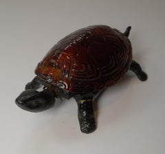 Antique Mechanical Tortoise Bell With Faux Shell, c.1920