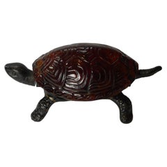 Antique Mechanical Tortoise Bell With Faux Shell, c.1920
