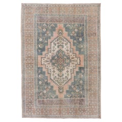 Antique Medallion Baby Pinks and Soft Greens - Turkish Oushak