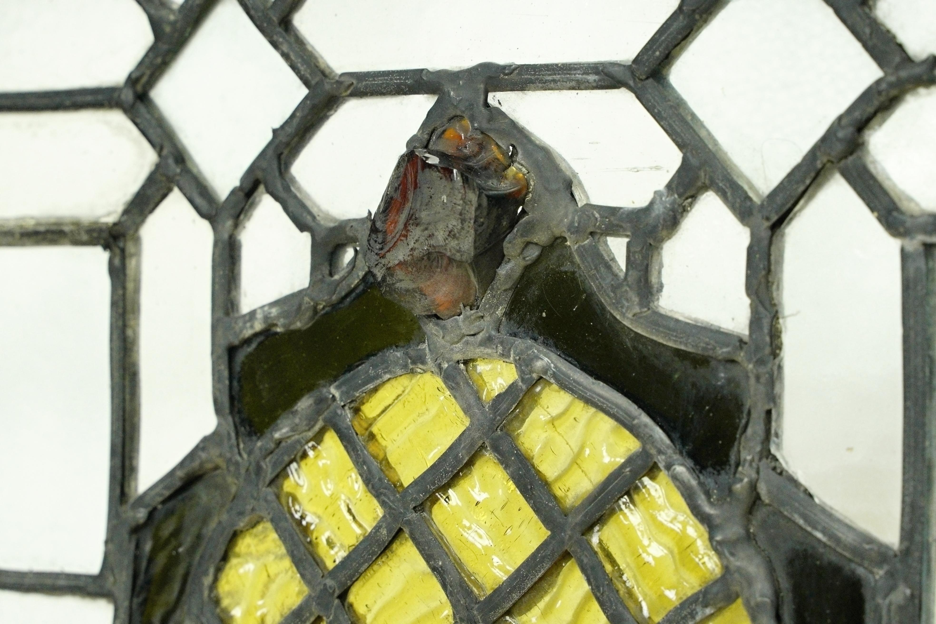 Antique Médaillon Ruban Plombé Vitrail en vente 4