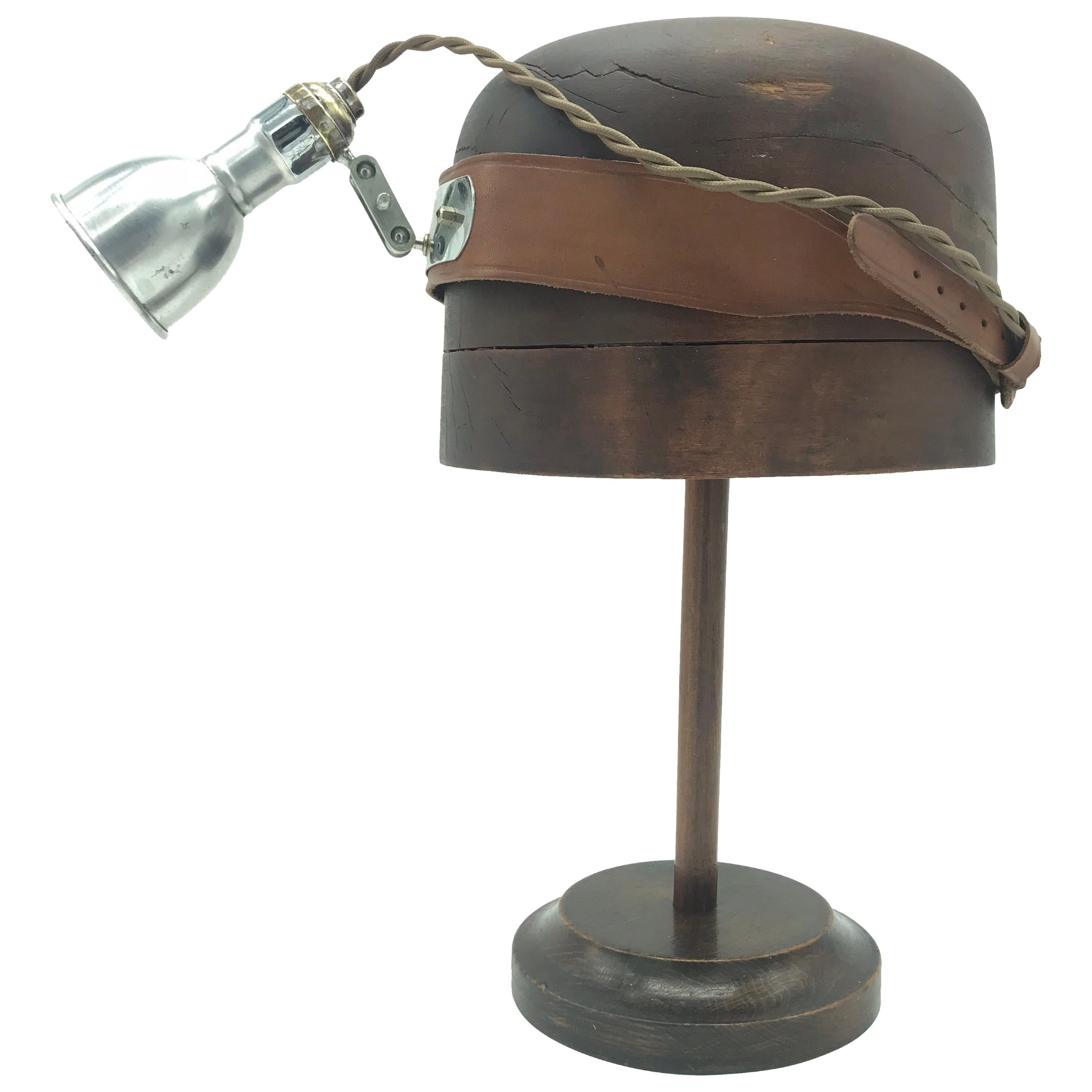Antique Medical Head Lamp Display Stand