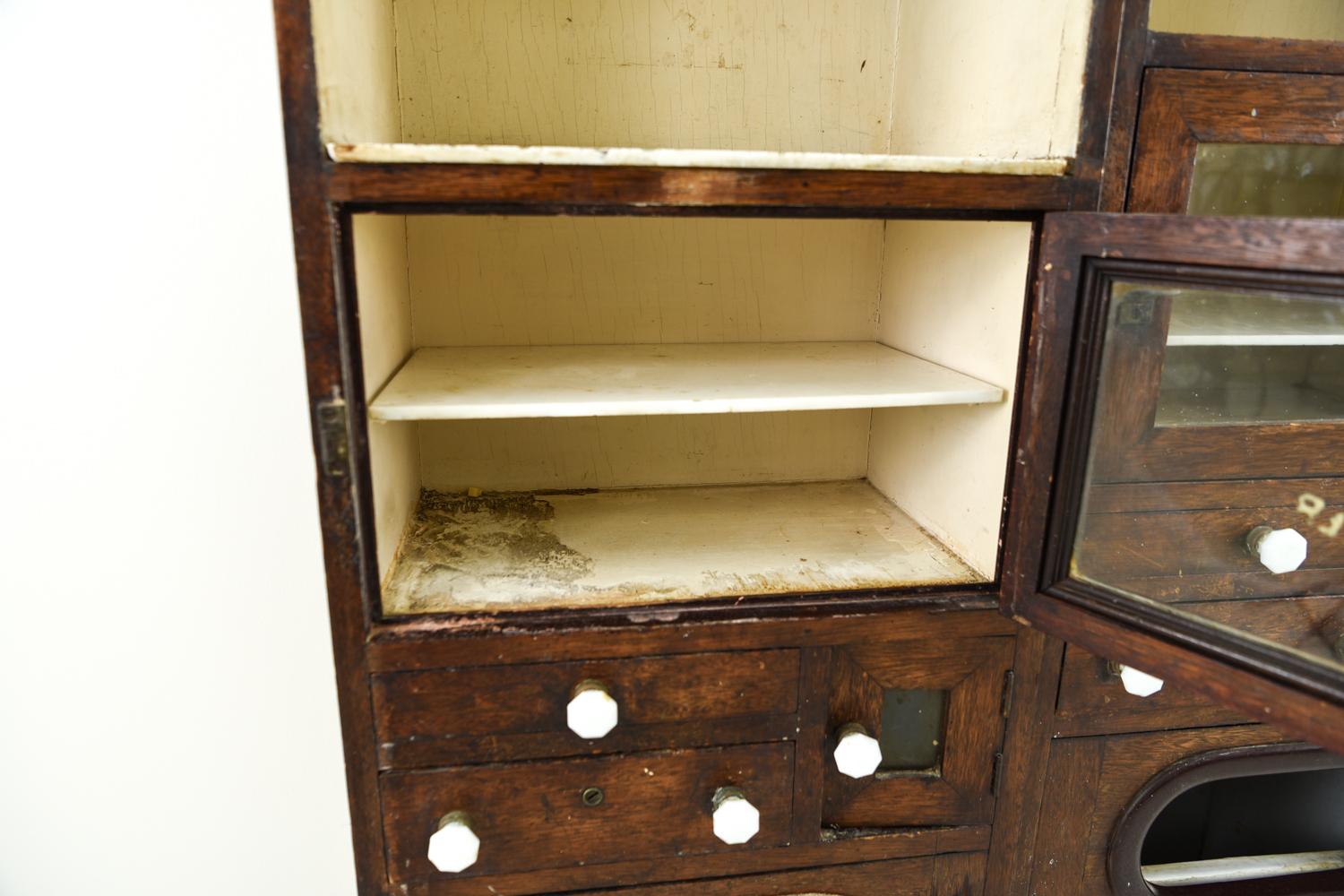 Wood Antique Medical/Pharmacy Sterilizer Cabinets