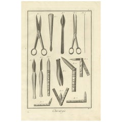 Antique Medical Print 'Pl. I' by D. Diderot, circa 1760