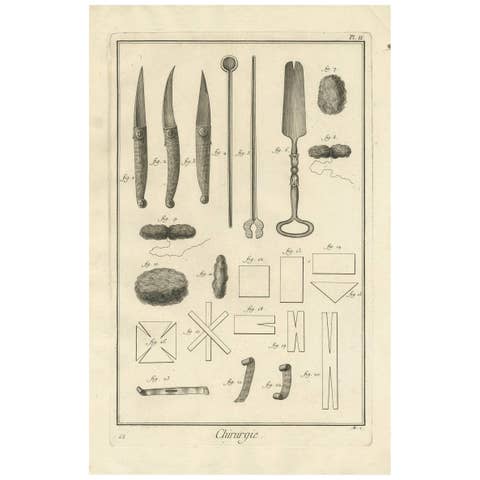 Antique Medical Print 'Pl. II' by D. Diderot, circa 1760