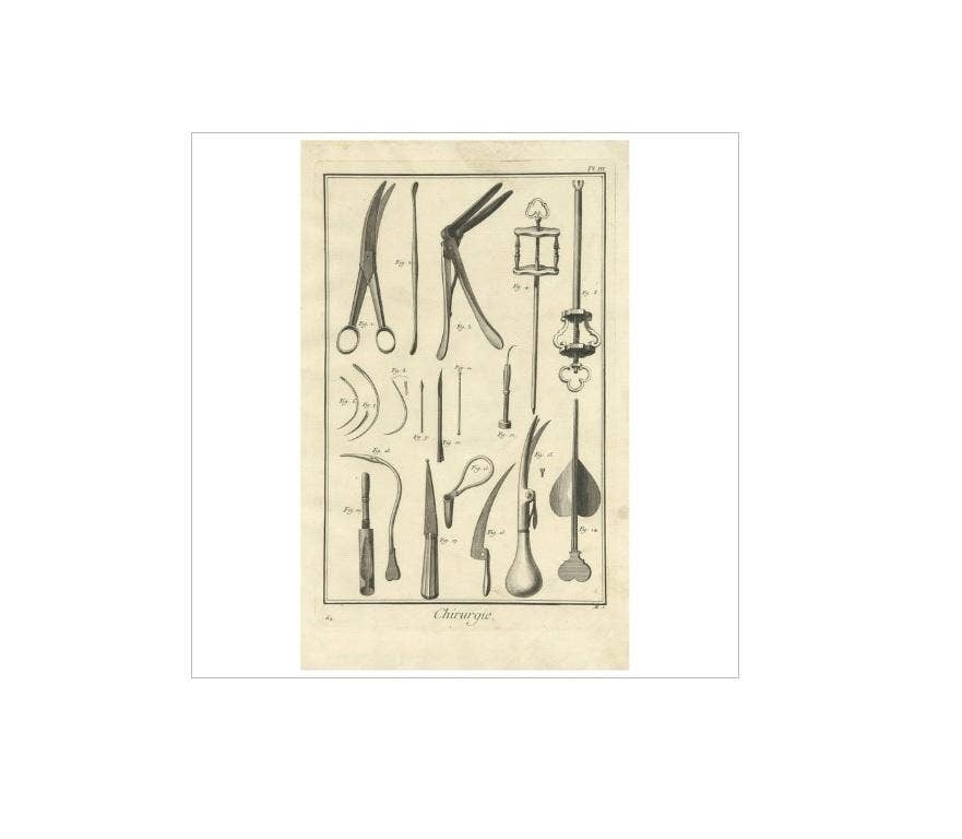 Antique Medical Print 'Pl. III' by D. Diderot, circa 1760