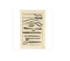 Antiker medizinischer Druck ''Pl. IX'' von D. Diderot, um 1760