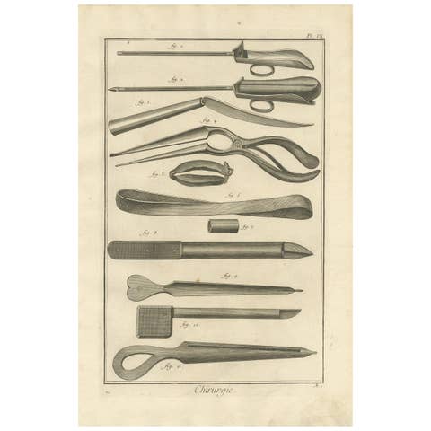 Antique Medical Print 'Pl. IX' by D. Diderot, circa 1760
