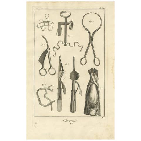 Antique Medical Print 'Pl. VI' by D. Diderot, circa 1760