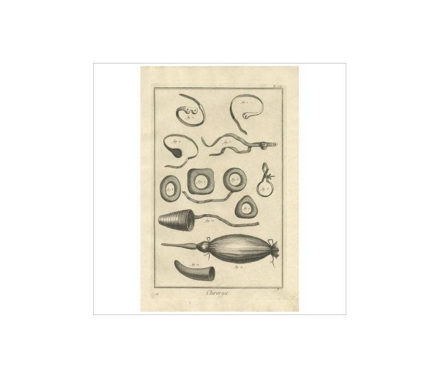 Antique Medical Print 'Pl. VII' by D. Diderot, circa 1760