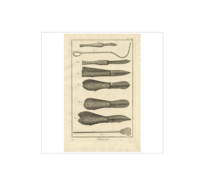 Antique Medical Print of Surgical Stones to Remove Stones, circa 1760
