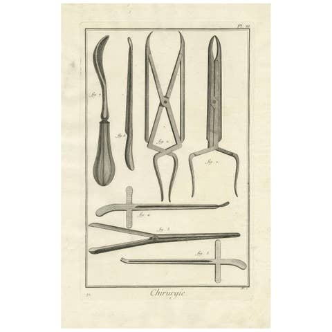 Antique Medical Print 'Pl. XI' by D. Diderot, circa 1760