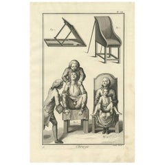 Antiker medizinischer Druck 'Pl. XII" von D. Diderot, um 1760