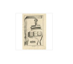 Rare estampe médicale ancienne - Tourniquet chirurgical de Diderot, c.1760