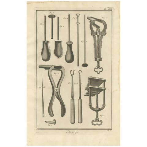 Antique Medical Print 'Pl. XXVI' by D. Diderot, circa 1760
