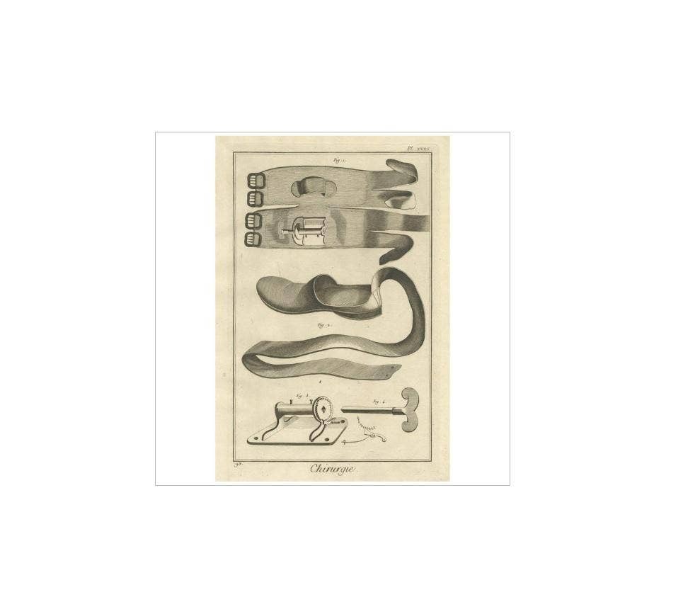 Antique Medical Print 'Pl. XXXII' by D. Diderot, circa 1760