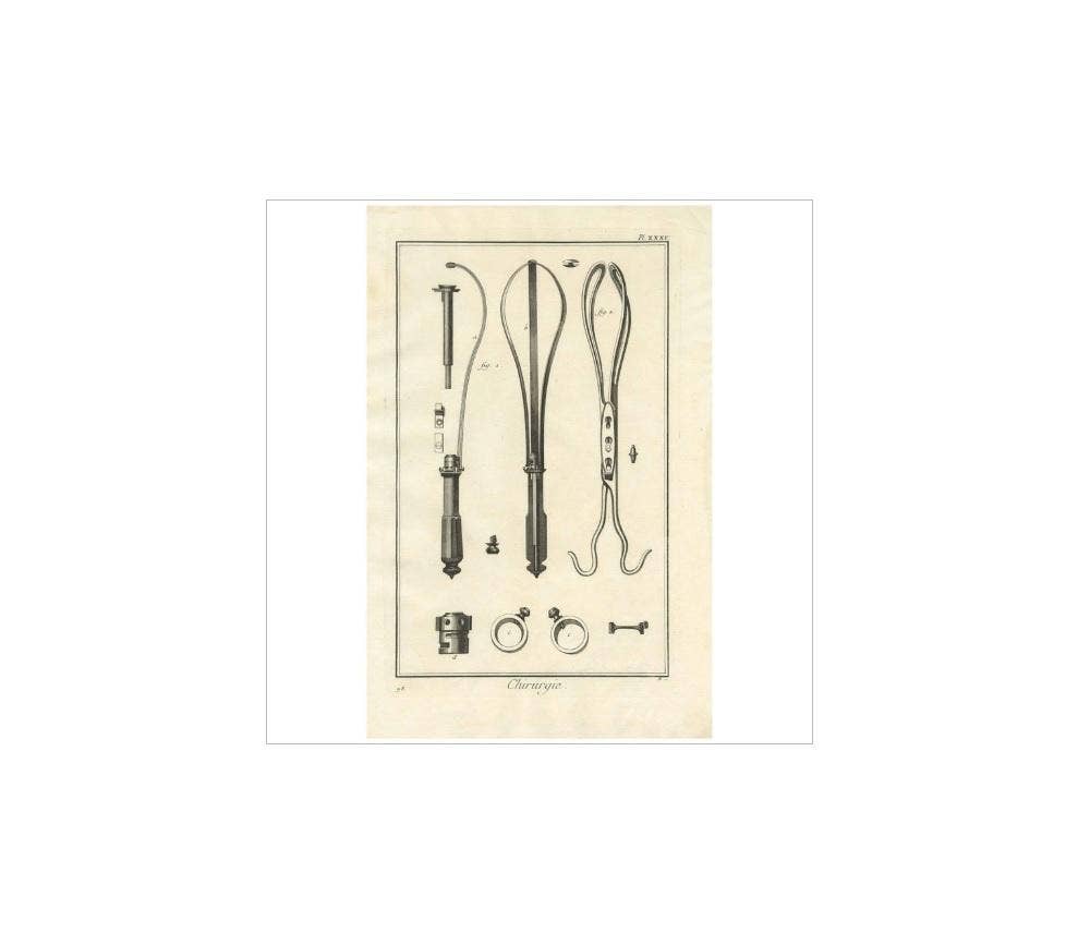 Antique Medical Print 'Pl. XXXV' by D. Diderot, circa 1760