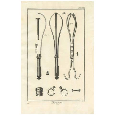 Antique Medical Print 'Pl. XXXV' by D. Diderot, circa 1760