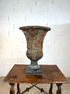 Antique Medici-shaped Patinated Sheet Metal Vase – 19th Century