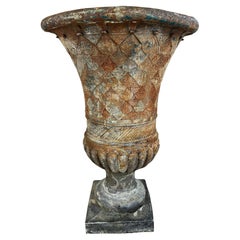Vase ancien en tôle patinée en forme de Médicis - 19ème siècle
