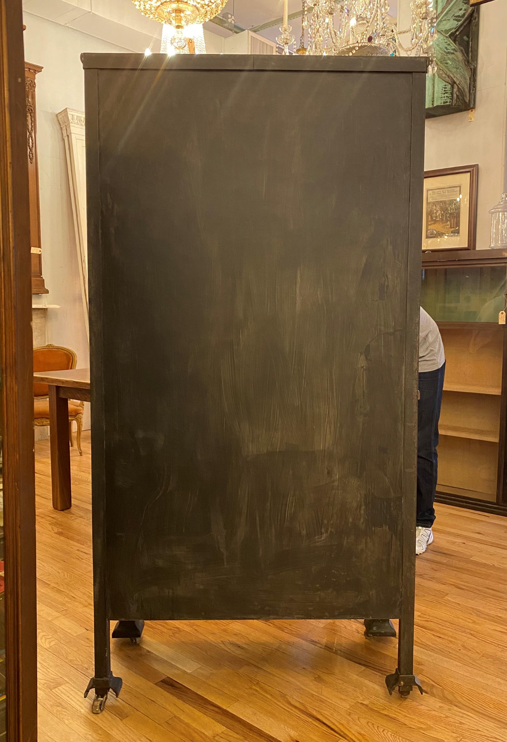 Antique Medicial Cabinet with Two Doors, Brass Hardware For Sale 6