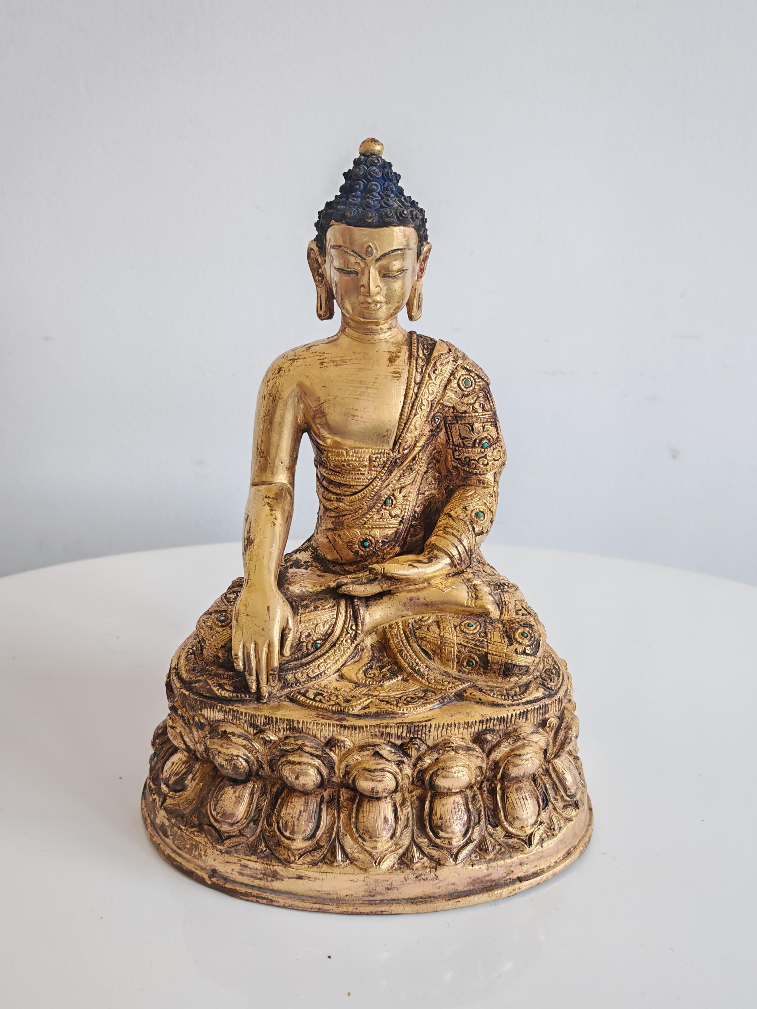 Bouddahin médicinal ancien en bronze doré, Chine, 19e siècle en vente 3